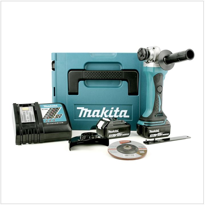 Actual product image Makita BGA 452 RFJ 18V Li-ion 115 mm battery angle grinder with 2x BL1830 B battery, DC 18 (115 mm)