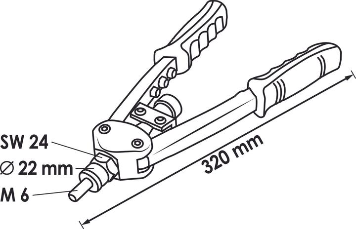 Produktbild Vigor Nietzange für Blindnieten und Nietmuttern ∙ universal ∙ V3735 ∙ 320 mm ∙ Anzahl Werkzeuge: 9 (320 mm)