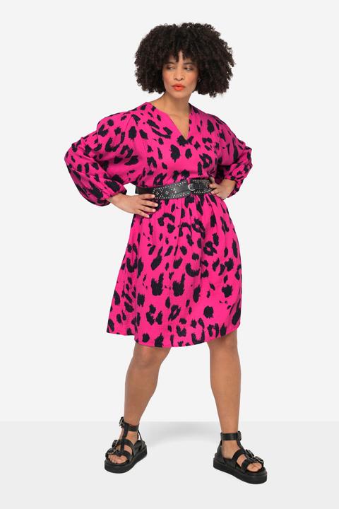 Produktbild Angel of Style Musselin-Kleid, Leodruck, Tunika-Ausschnitt, weite Ballonärmel (48)