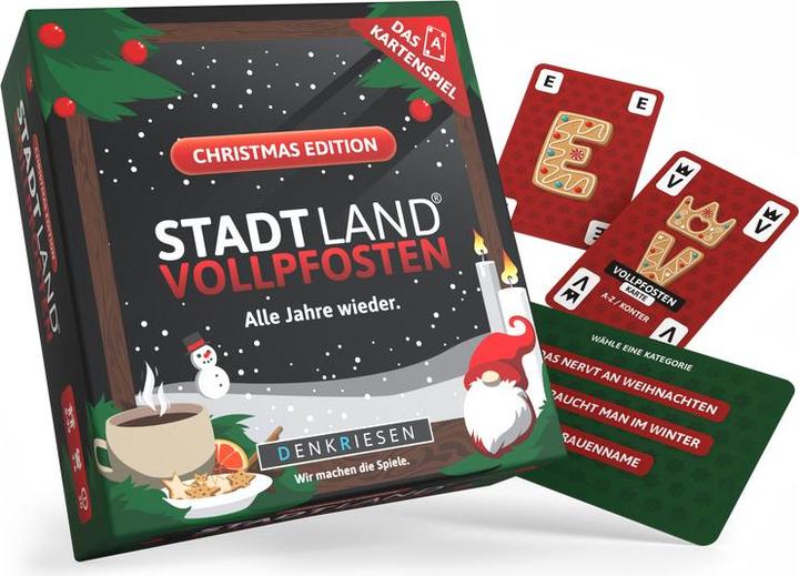 Actual product image Denkriesen Stadt Land Vollpfosten - Card game Christmas Edition (d) (German, 3 - 6 Players)
