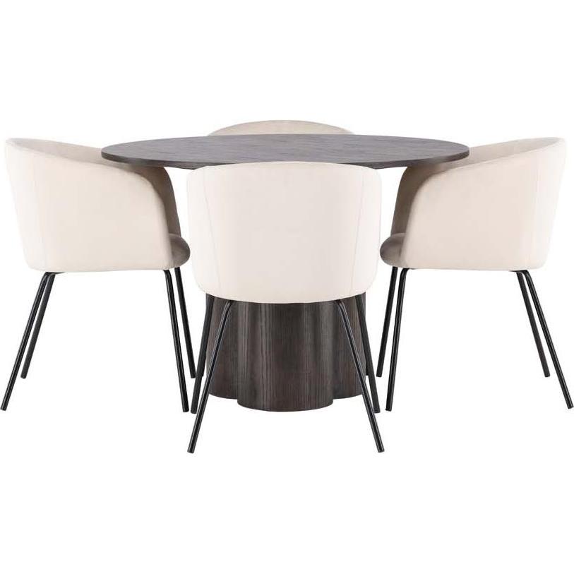 Ebuy24, Esstisch, Essgruppe Olivia 4 ( 5-teilig) (110 x 75 x 110 cm)