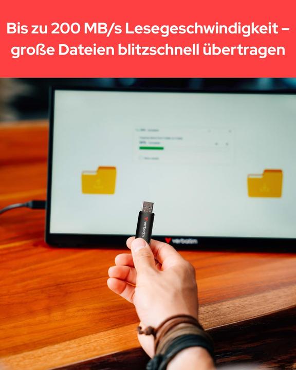 Image du produit Verbatim V200 Metal USB 3.2 64GB Aluminium, r/w 80/200MBs 30211 (64 Go, USB-A)