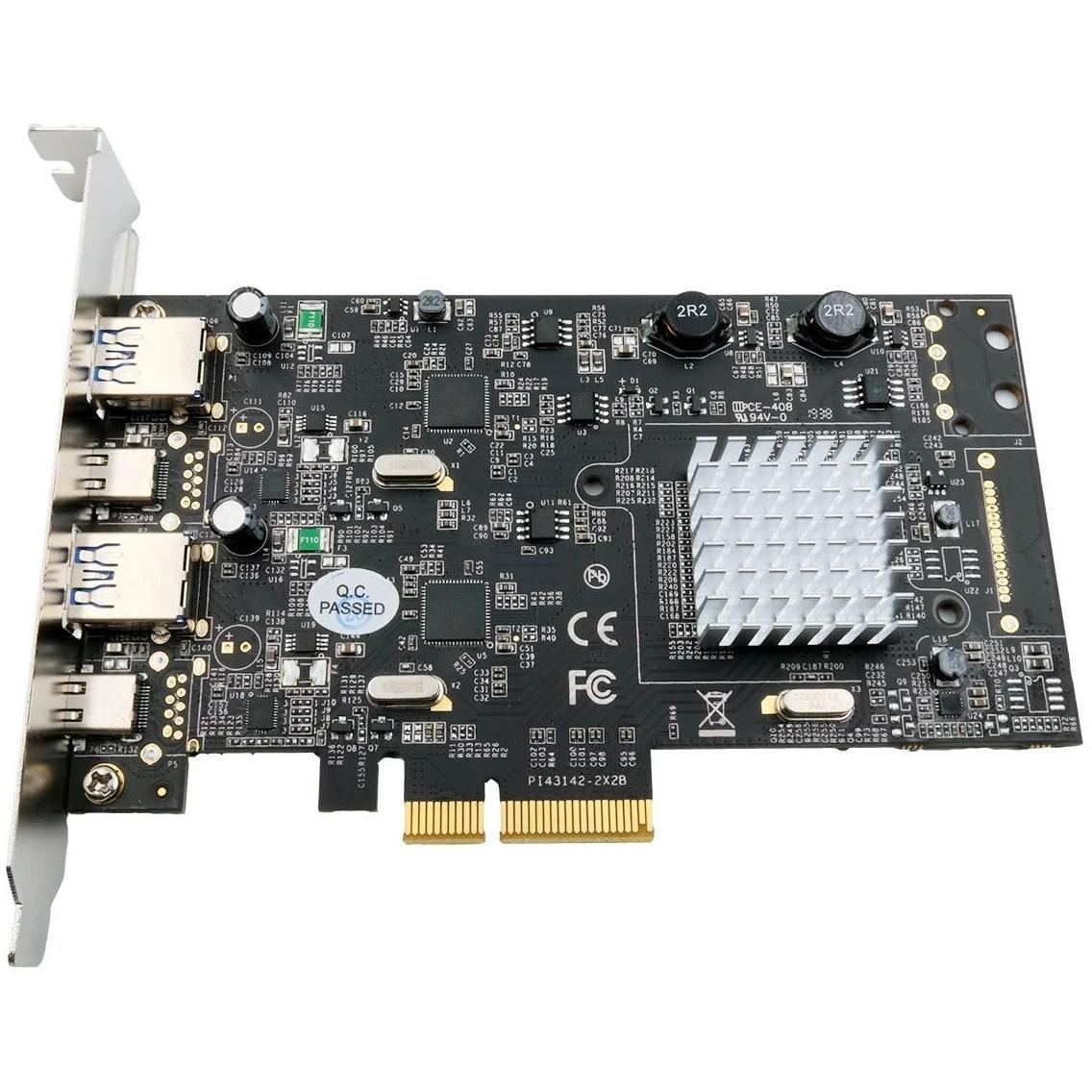 Thumbnail - Exsys GmbH 4 Port USB 3.2 Gen2 PCIe (x4) Karte mit 2x A- und 2x C™ Anschluss (Asmedia), Kontrollerkarte