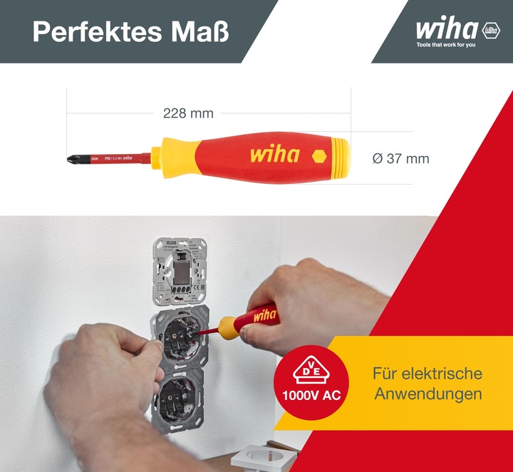 Productafbeelding Wiha Schroevendraaierset gemengd PocketMax elektrisch 4 st. met opbergbare bitset (Gleuf)