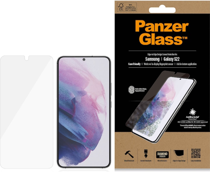 Actual product image PanzerGlass Case Friendly (1 Piece, Samsung Galaxy S22+)