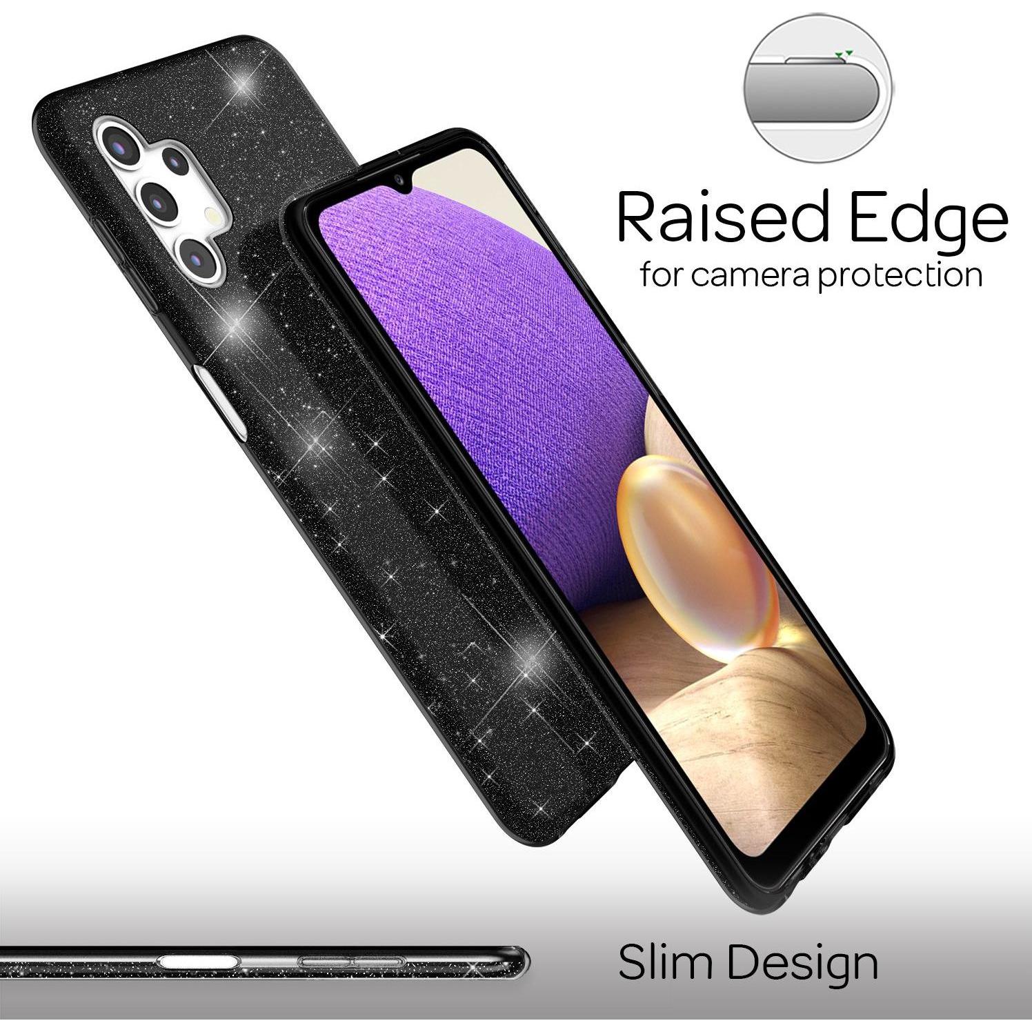 Thumbnail - Nalia Glitzer Handyhülle (Samsung Galaxy A32 5G), Smartphone Hülle, Schwarz