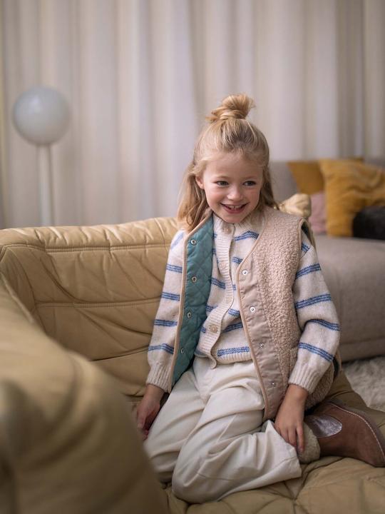 Actual product image Vertbaudet Girls' padded waistcoat made from teddy fleece with recycled polyester (146, 152)