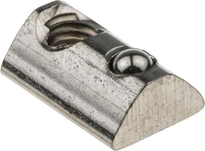 RS PRO Roll-in T slot nut with spring loaded ba