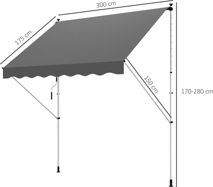 Actual product image Outsunny Balcony awning (3 m)