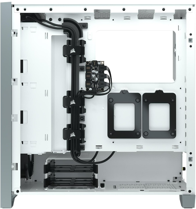 Actual product image Corsair iCUE 4000X RGB Mid-Tower White tempered glass case (ATX, mATX, Mini-ITX, E-ATX)