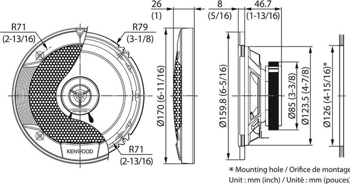 Nährwerte und Zutaten Kenwood Corp. KFC-S1676EX (330 W, 16 cm)