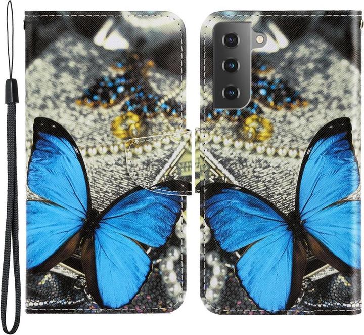 Actual product image Cover-Discount Galaxy S22+ - leather case butterfly blue (Samsung Galaxy S22+)