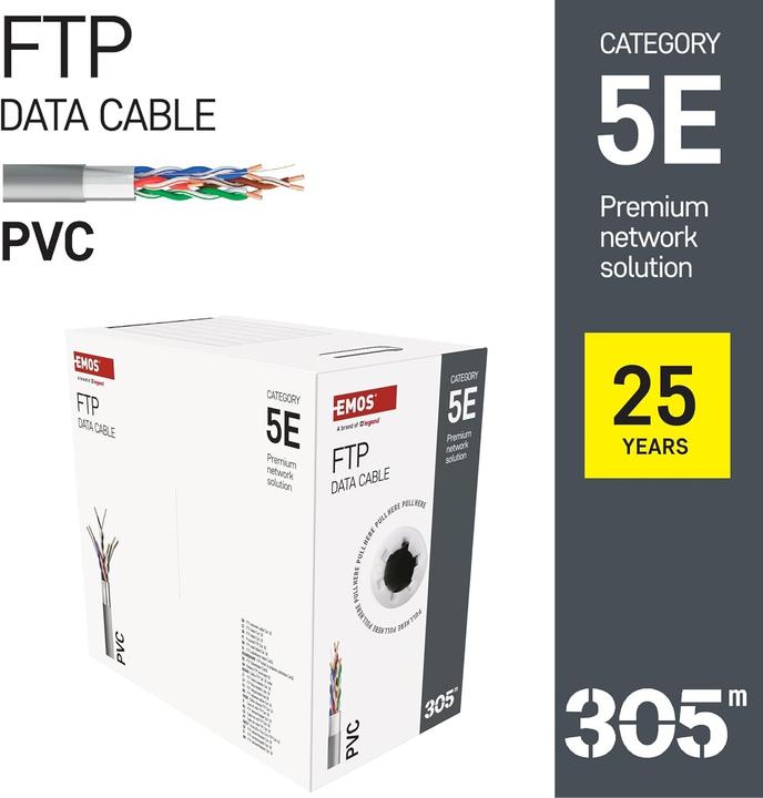 Immagine prodotto Emos Cavo dati FTP 5E, 305m (CAT5e, 305 m)