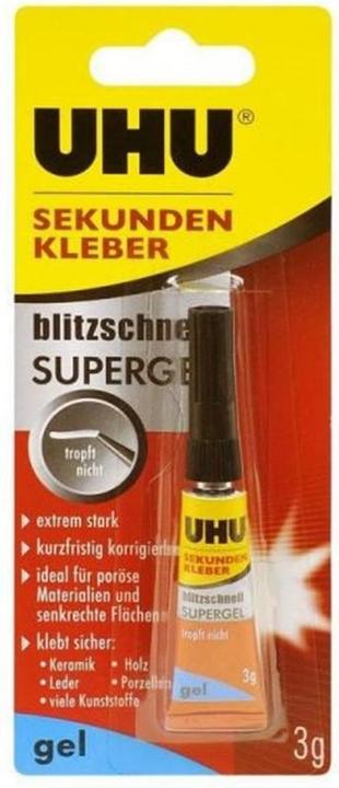 Immagine prodotto UHU Supercolla blitzschnell Supergel (3 g, 3.10 ml)