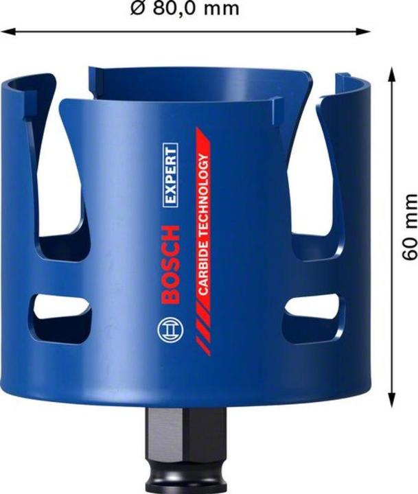 Actual product image Bosch Professional Zubehör Expert Construction Material hole saw, 80 x 60 mm (80 millimetres)