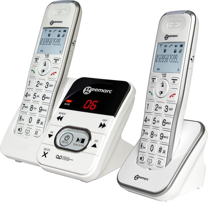 Produktbild Geemarc AMPLIDECT 295-2 Schnurloses Seniorentelefon Anrufbeantworter Beleuchtetes Display Weiss
