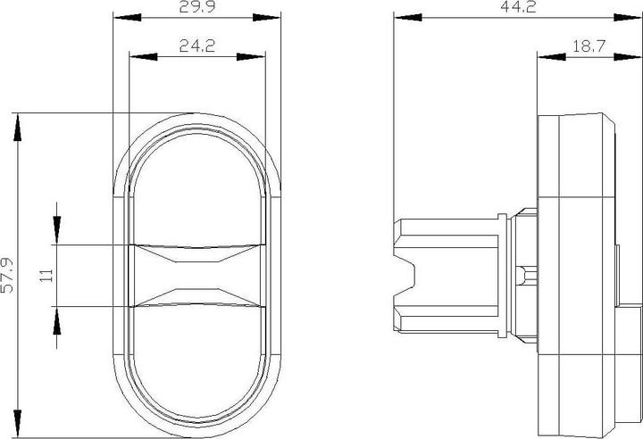 Actual product image Siemens SIRIUS ACT double pushbutton front element plastic, red/green