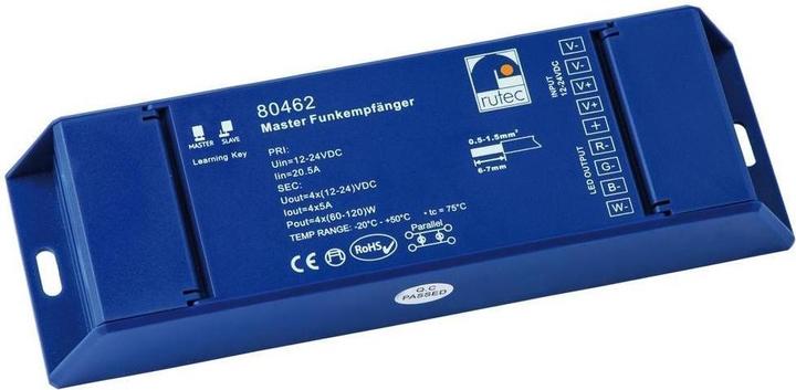 Rutec Master radio receiver 12/24V 80462 4 channel max 4x120W RGB+W (o.FB 80479)