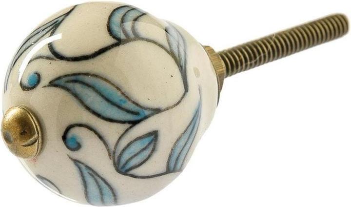 Produktbild Tranquillo Möbelgriff handgemacht, Ø 3 cm, Weiss/Gold