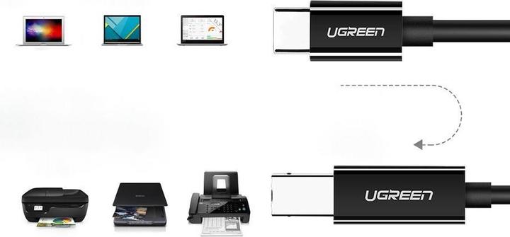 Productafbeelding Ugreen Printerkabel USB-C 2.0 naar USB-B US241, 1m (zwart) (1 m, USB 2.0)