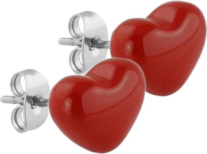 Image du produit Star Piercing Boucles d'oreilles Fire Red Heart (sans laiton, Acier chirurgical 316L)