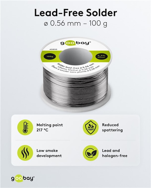 Immagine prodotto Goobay Saldatore professionale senza piombo, ø 0,56 mm, 100 g (Saldatura)
