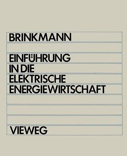 Produktbild Einführung in die elektrische Energiewirtschaft (Deutsch, Karl Brinkmann, 1980)