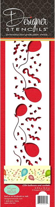 Actual product image Designer Stencils Balloons & Confetti Stencil