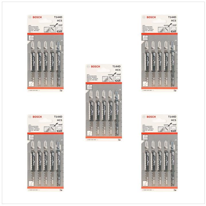 Produktbild Bosch Professional Zubehör Stichsägeblatt T 144 D Speed for Wood, 25er-Pack