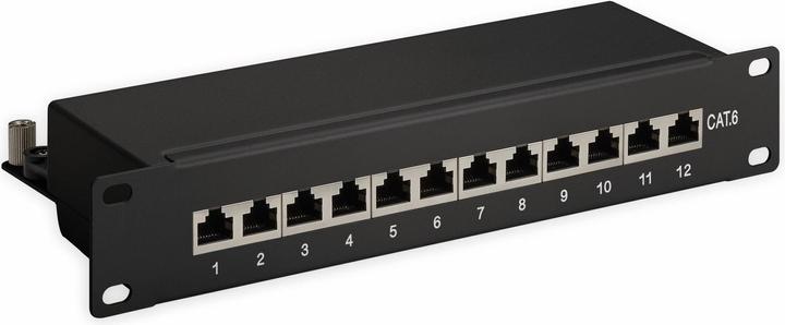 Productafbeelding Goobay CAT 6 25.40cm (10") Patch Paneel, 12 poorten, zwart