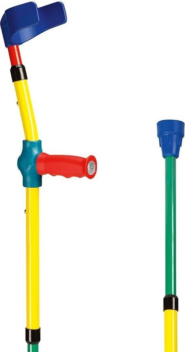 Produktbild Sahag Krücken Kinder Ergo Softgriff bunt -100kg Druckknopf 2 Reflektoren