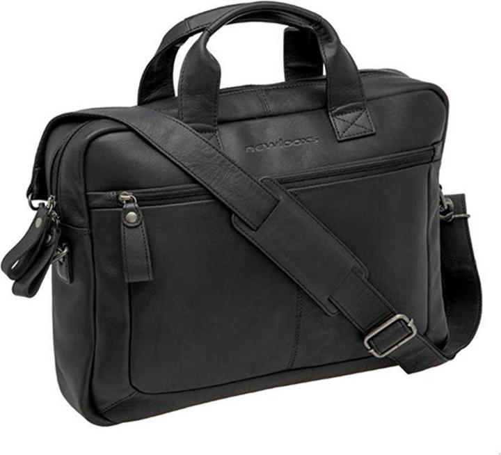 Actual product image New Looxs Laptop bag Luko 7.5L - 42 x 6 x 30 cm - Made from luxury leather - Black (17 l, Luggage carrier bag)