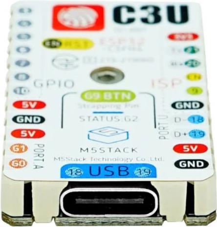 Produktbild M5Stack Entwicklerboard M5stamp C3U Mate mit Pin Headers