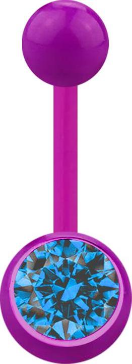 Actual product image Star Piercing Banana violet with ball and ball crystal light blue (Plastic, without brass)