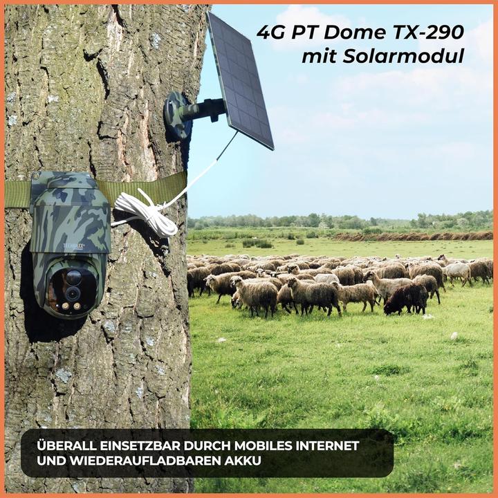 Produktbild Technaxx 4G PT Dome TX-290 mit Solarmodul (2560 x 1440 Pixels)