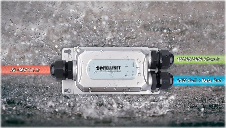Actual product image Intellinet Outdoor Gigabit High-Power PoE+ Injector with Vandal Protection (802.3at (PoE+), 30 W)