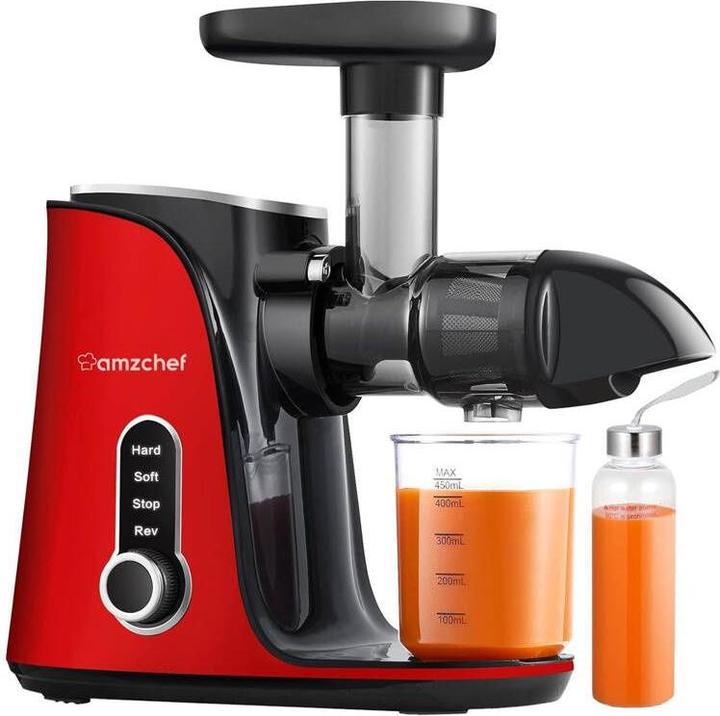 Amzchef GM3001-RD Juicer à vitesse lente (rouge)