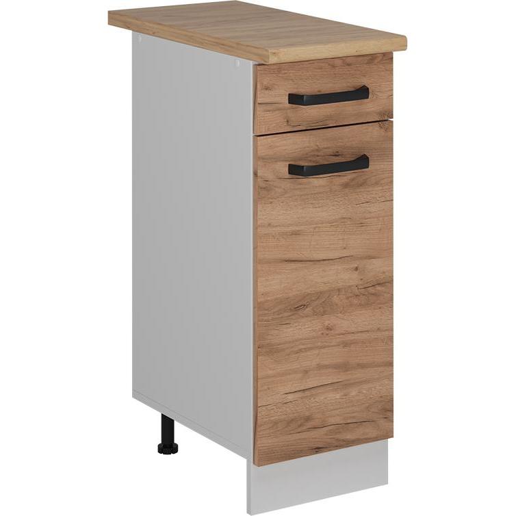 Vicco, Regal, Küchenunterschrank R-Line, Goldkraft Eiche/Weiss, 30 cm AP Eiche