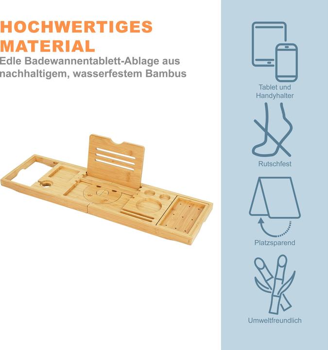 Produktbild Relaxdays Badewannenablage