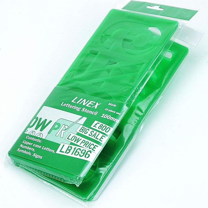 Actual product image Linex lettering stencil 100mm (12 cm, Plastic)