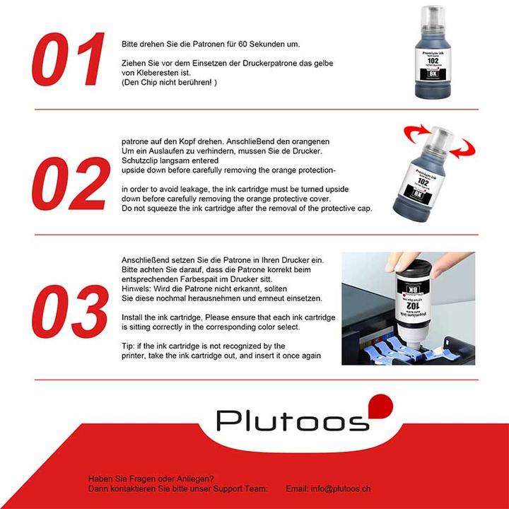 Produktbild Plutoos Epson 102 Ecotank Patrone XXL kompatibel, Cyan