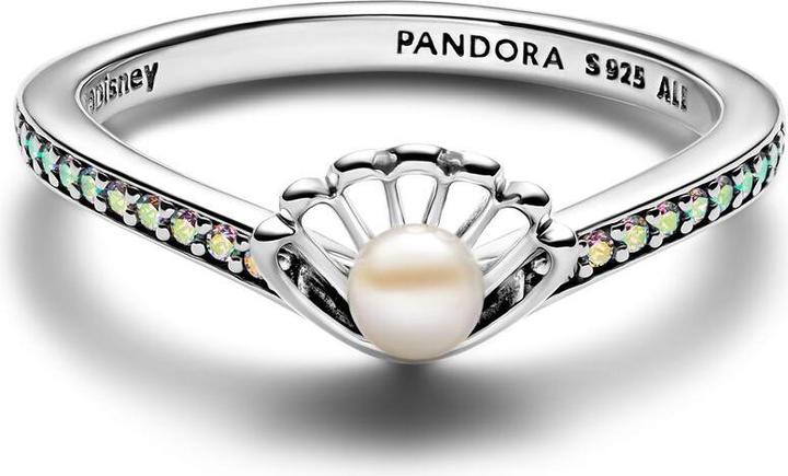 Immagine prodotto Pandora Disney Prinzessin Arielle Muschel Behandelte Süsswasserzuchtperle Ring (52, 925 Argento)