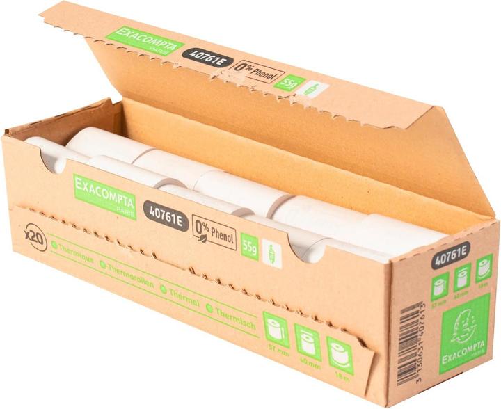 Actual product image Exacompta Receipt Roll 55g, 57x40mm-18m - White - New