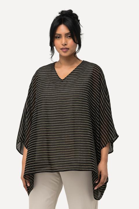 Actual product image Ulla Popken Textured Stripe Layered Blouse (50, 52)