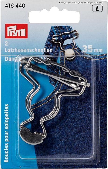 Prym Latzhosenschnallen, silber 35 mm, Karte 2 Stk.