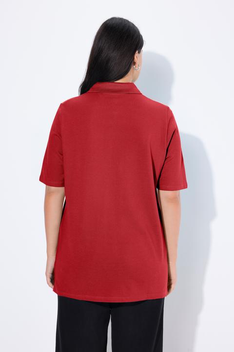 Produktbild Ulla Popken Poloshirt, Piqué, Polokragen, Samt-Knopfleiste, Halbarm (54)