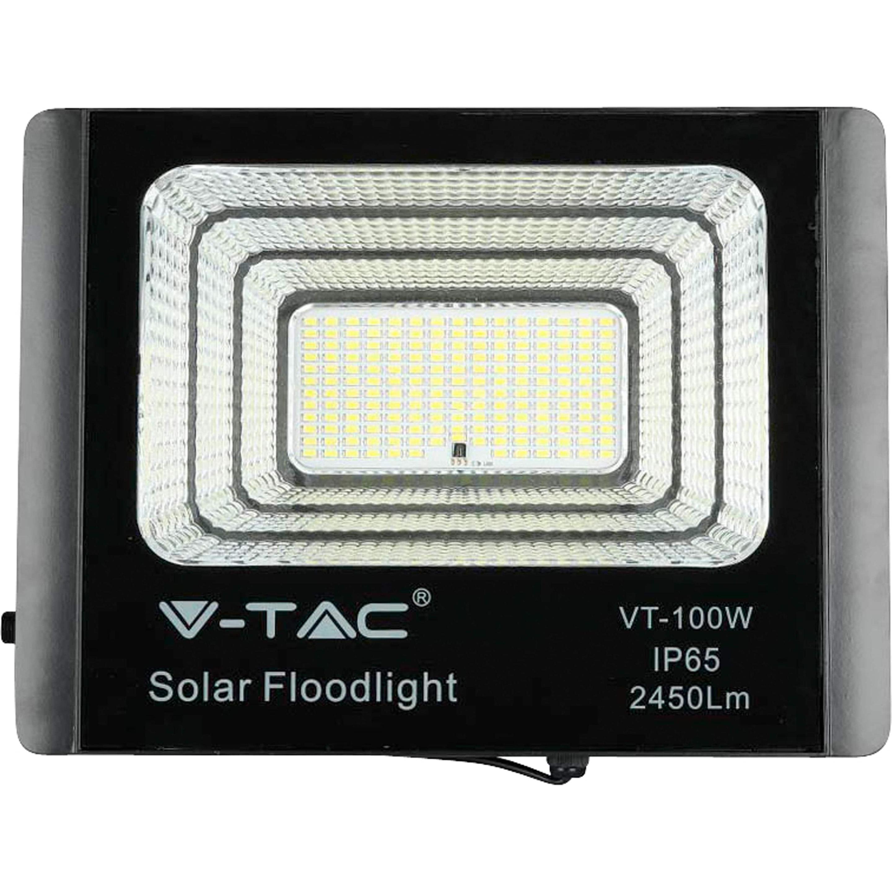 Thumbnail - V-TAC, Fassadenbeleuchtung, VT100W 35W Solarpanel LEDFlutlicht 6000K (2450 lm)