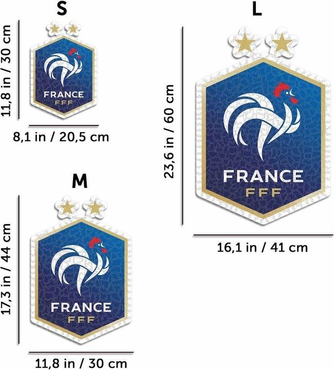 Produktbild Iconic FFF Französische Fussball Nationalmannschaft - Logo - Holz Puzzle Grösse S (150 Teile) (150 Teile)