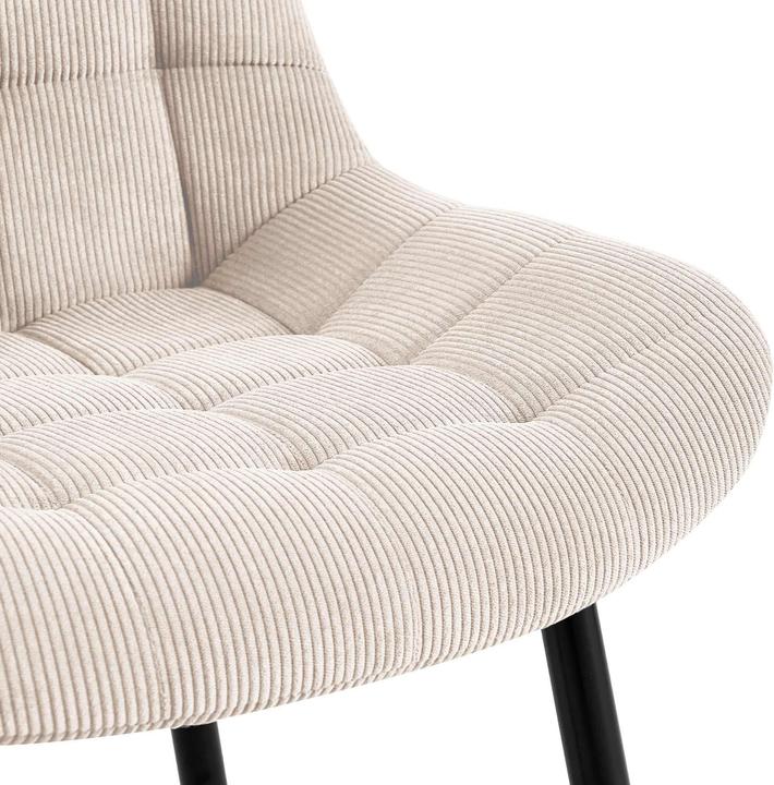 Actual product image CLP Sardna dining chair upholstered in corduroy with backrest
