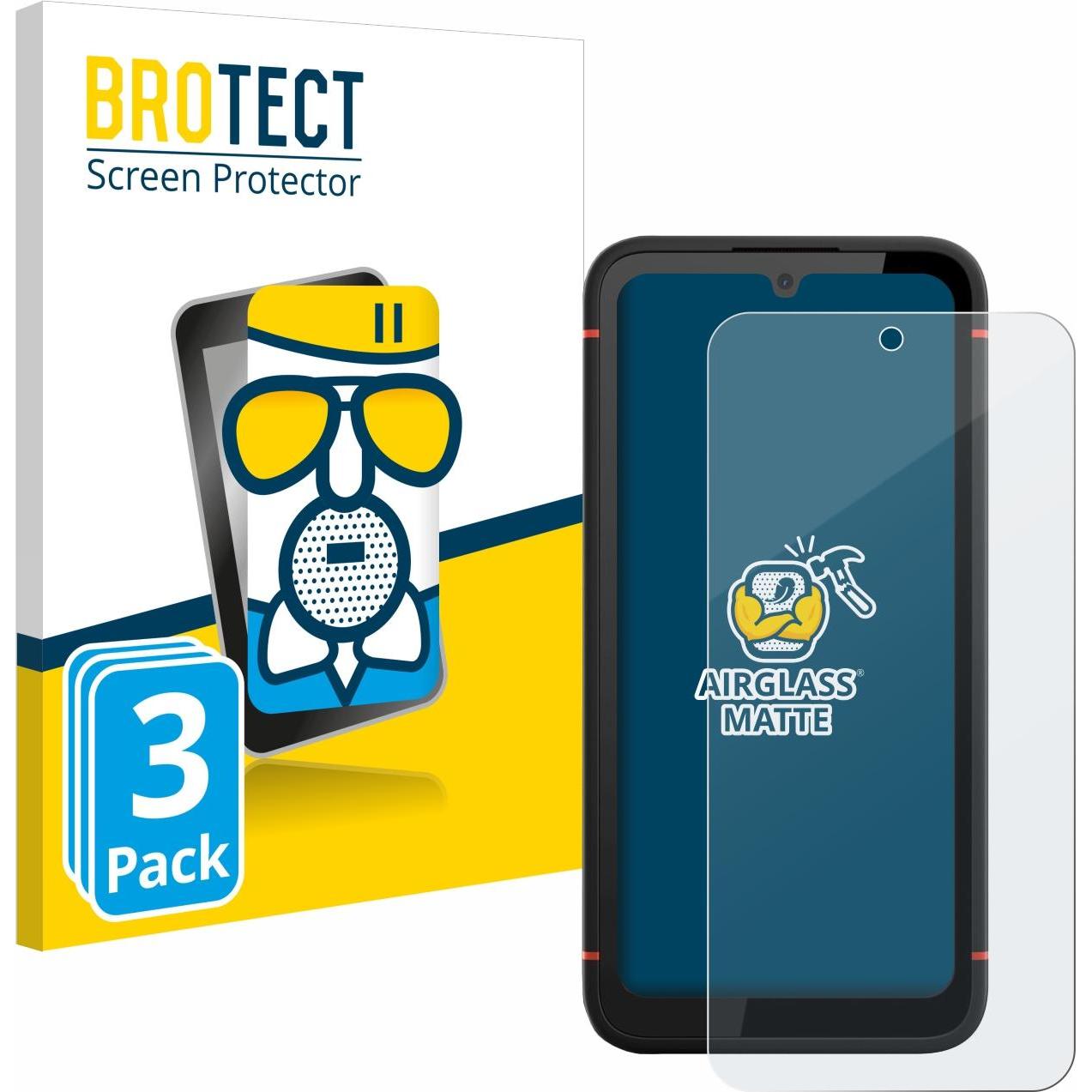 BROTECT AirGlass Panzerglasfolie Matt (3 Stück, Gigaset GX4), Smartphone Schutzfolie, Grau